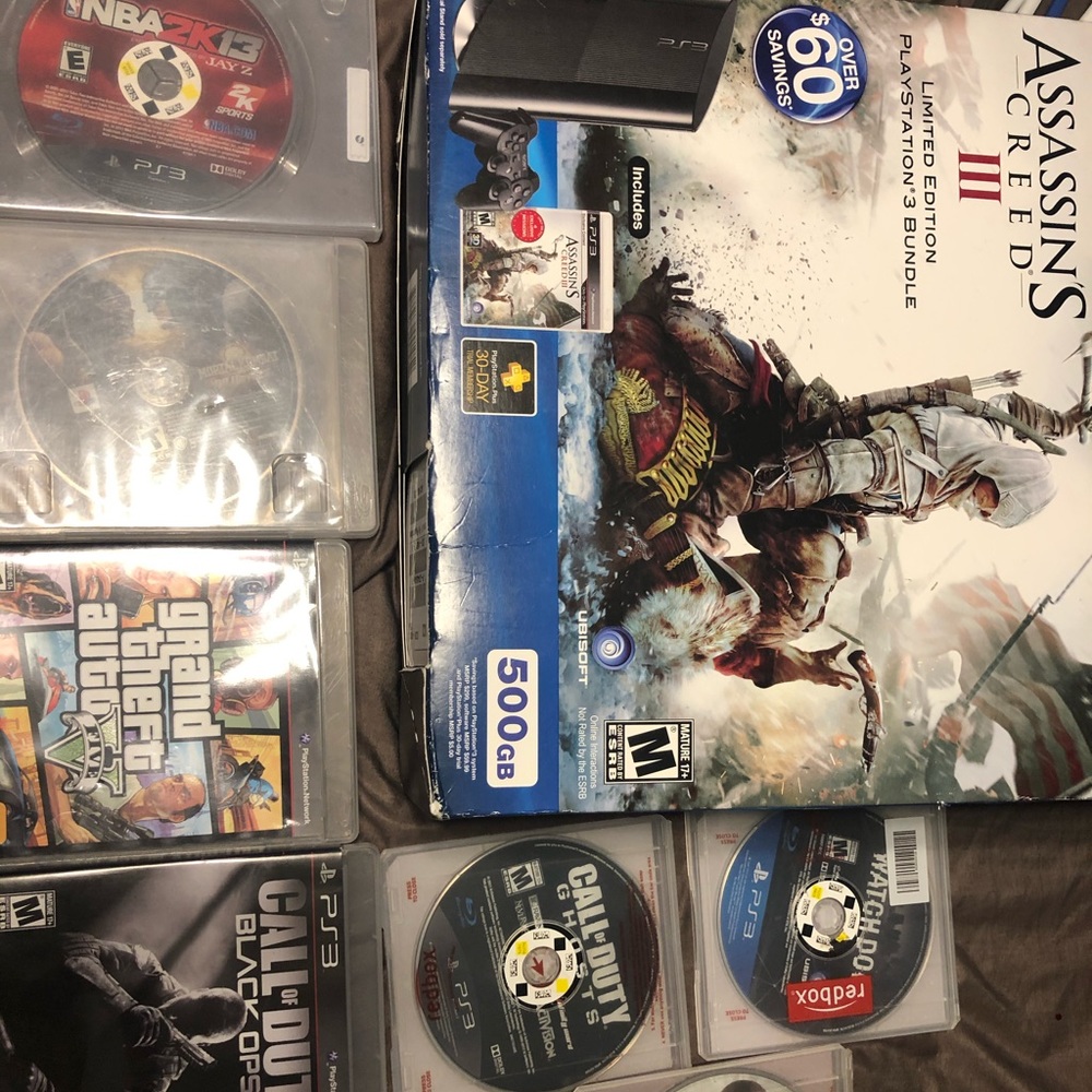 PlayStation with few games and 2 remote control